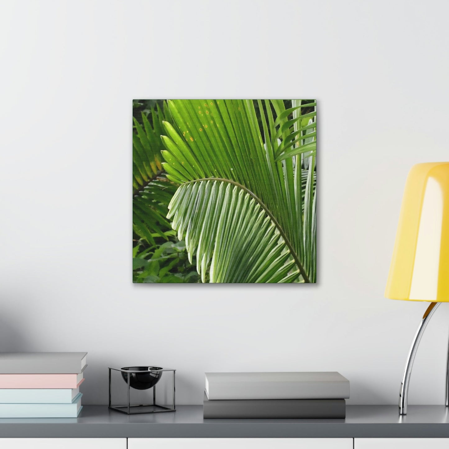 Deals on Thin Canvas - Stretched, 0.75" - Small Sizes - Ideal for Wall Forest Mosaics - Closeup of a Sierra Palm branch - Green Forest Home