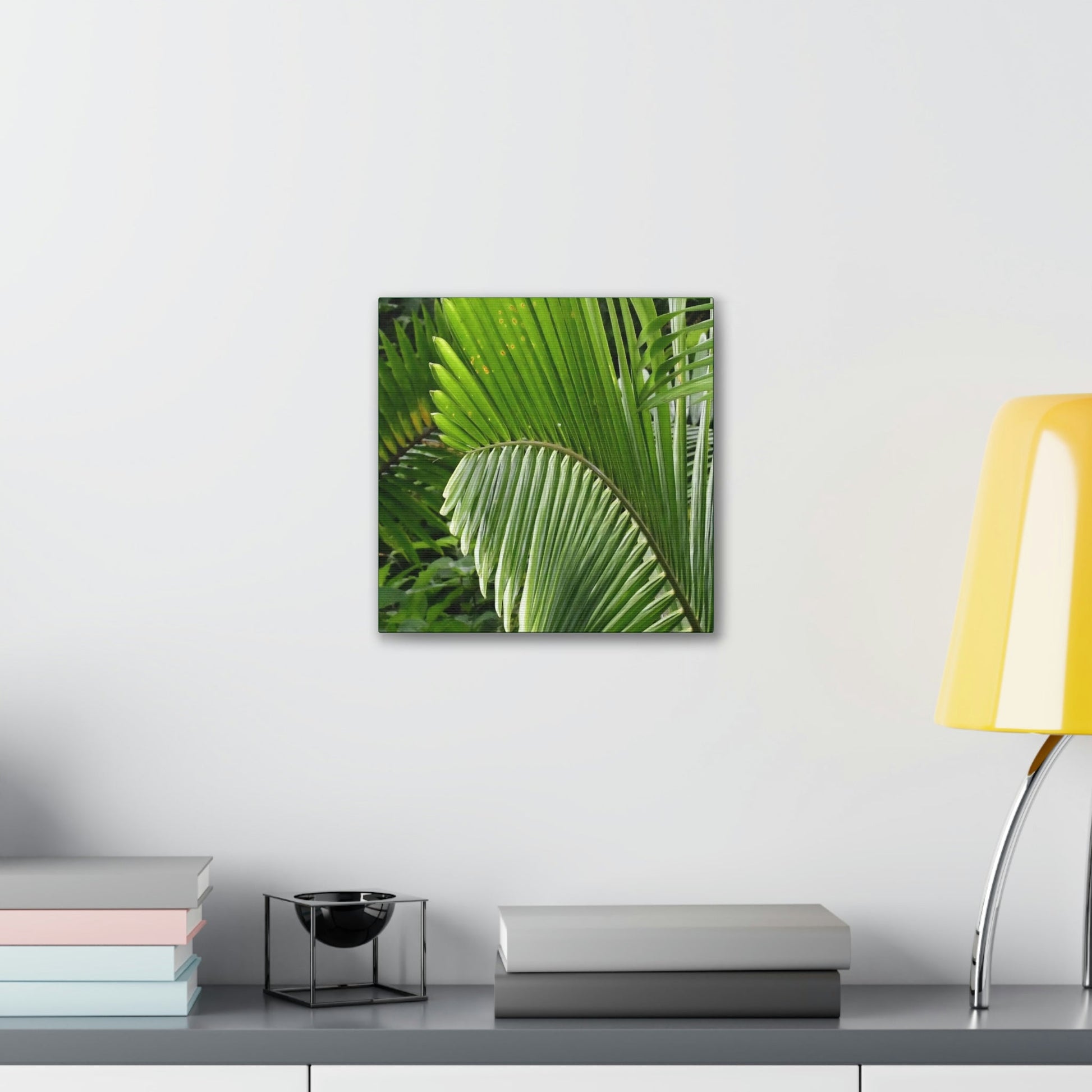 Deals on Thin Canvas - Stretched, 0.75" - Small Sizes - Ideal for Wall Forest Mosaics - Closeup of a Sierra Palm branch - Green Forest Home