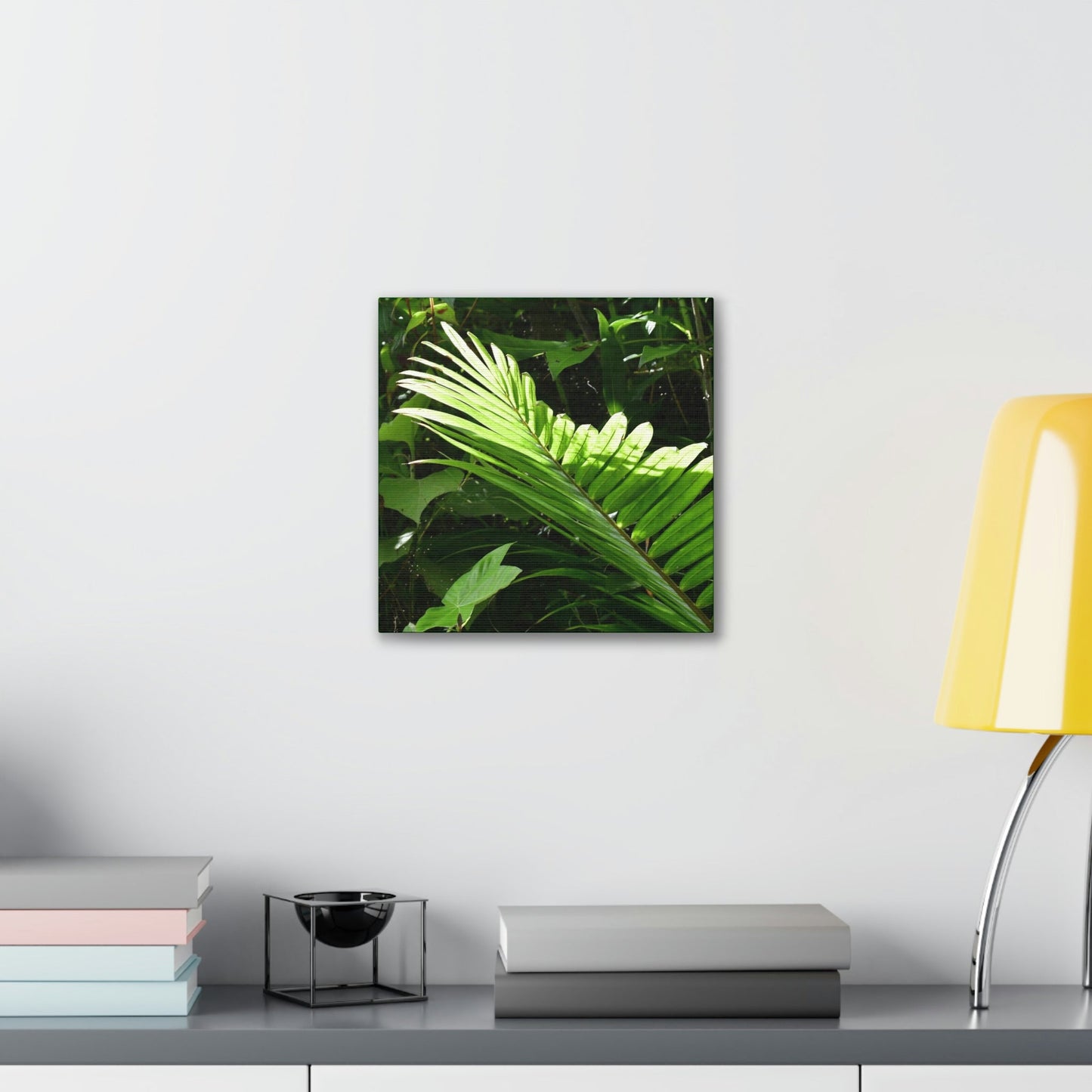 Deals on Thin Canvas - Stretched, 0.75" - Small Sizes - Ideal for Wall Forest Mosaics - Leave of the Sierra Palm - Green Forest Home