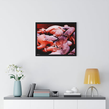 EU Print - Premium Framed Horizontal Poster - Details of Tantric Temple - The PASSION of Love - India - Green Forest Home