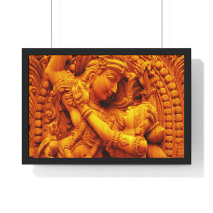 EU Print - Premium Framed Horizontal Poster - The Eternal Dance of LOVE of the Gods - Radha Krishna - India - Green Forest Home