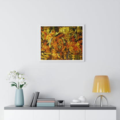 EU Print - Premium Framed Horizontal Poster - UNESCO site - The Wonder Caves of Ajanta - Buddhist Temple - India - Green Forest Home