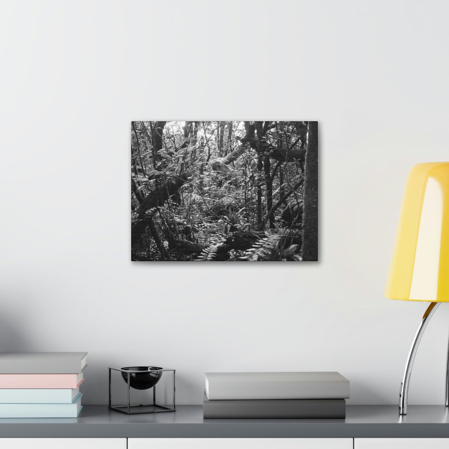 EYNF - Canvas Gallery Wraps - B&W image of the cloud forest near sunset in the Tradewinds trail - before Maria - Green Forest Home