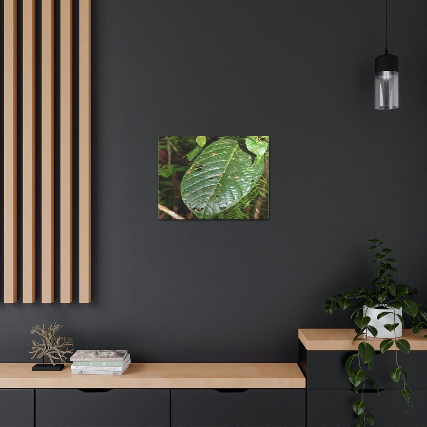 EYNF - Canvas Gallery Wraps - Large tropical leafs in the lower forest - El Yunque rainforest PR - Green Forest Home