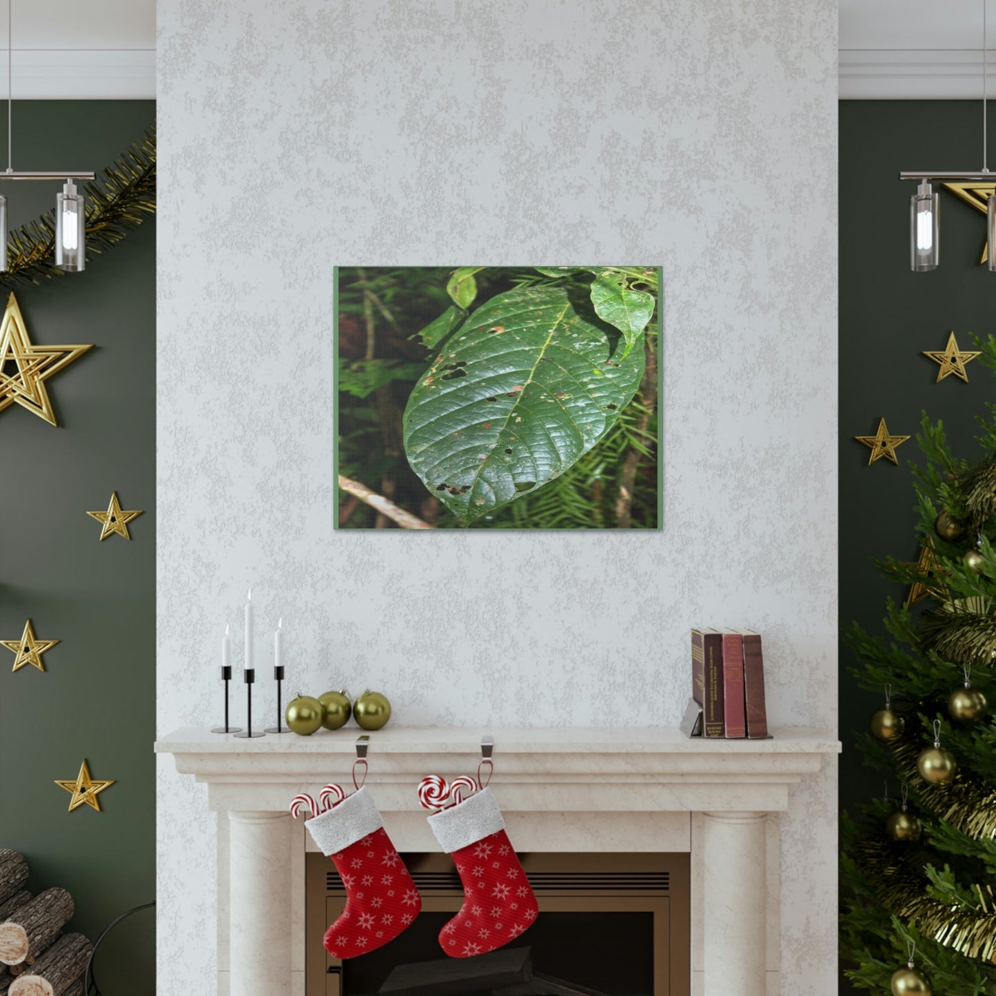 EYNF - Canvas Gallery Wraps - Large tropical leafs in the lower forest - El Yunque rainforest PR - Green Forest Home