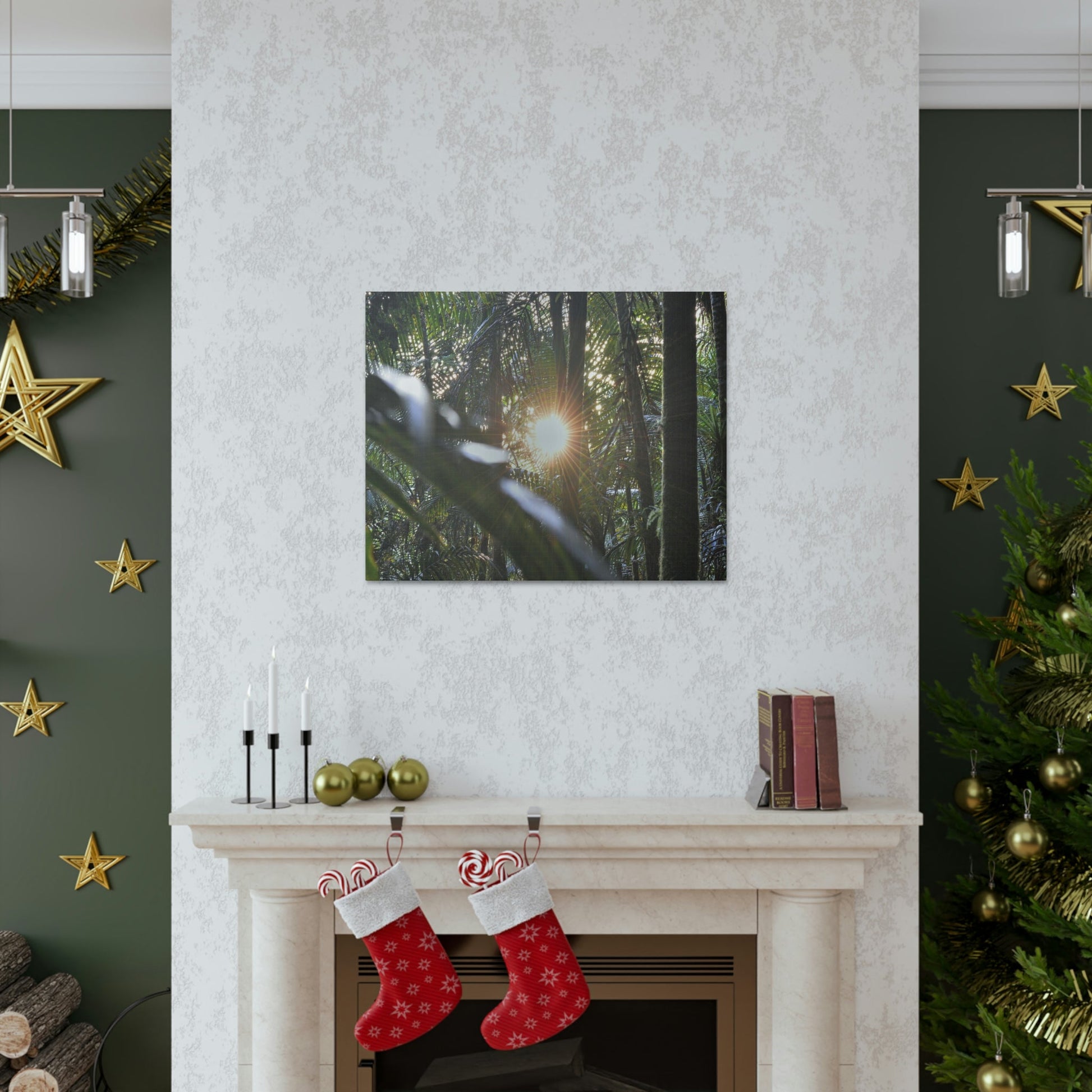 EYNF - Canvas Gallery Wraps - Sunset in the Sierra Palm forest - Tradewinds trail - El Yunque rainforest PR - Green Forest Home