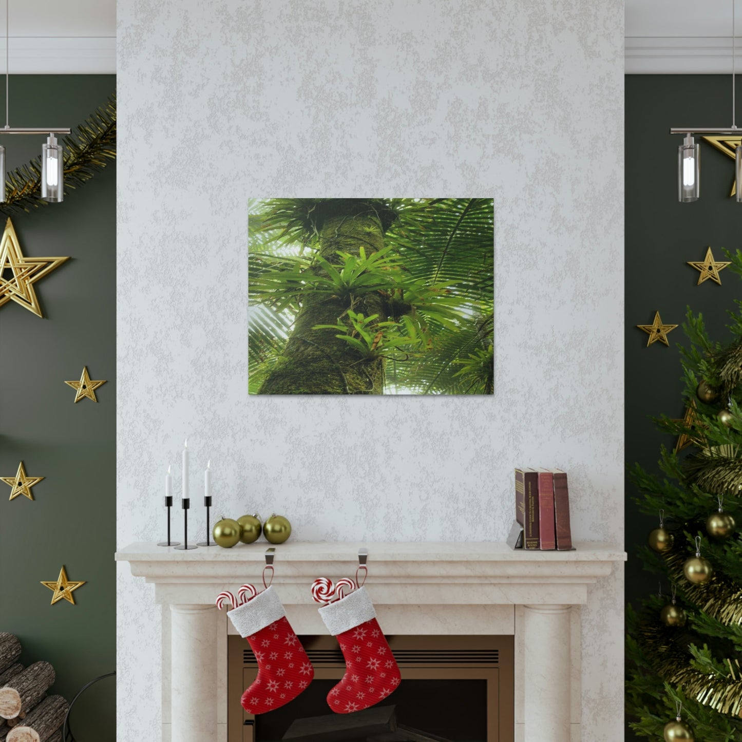 EYNF - Canvas Gallery Wraps - The Bromeliads growing in huge tree - El Yunque rainforest PR - Green Forest Home