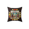 Faux Suede Square Pillow - Palestine, stained glass in Church of the Nativity in Bethlehem - Green Forest Home