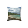 Faux Suede Square Pillow - Unique REMOTE Mona Island - Galapagos of the Caribbean – Puerto Rico. - Green Forest Home
