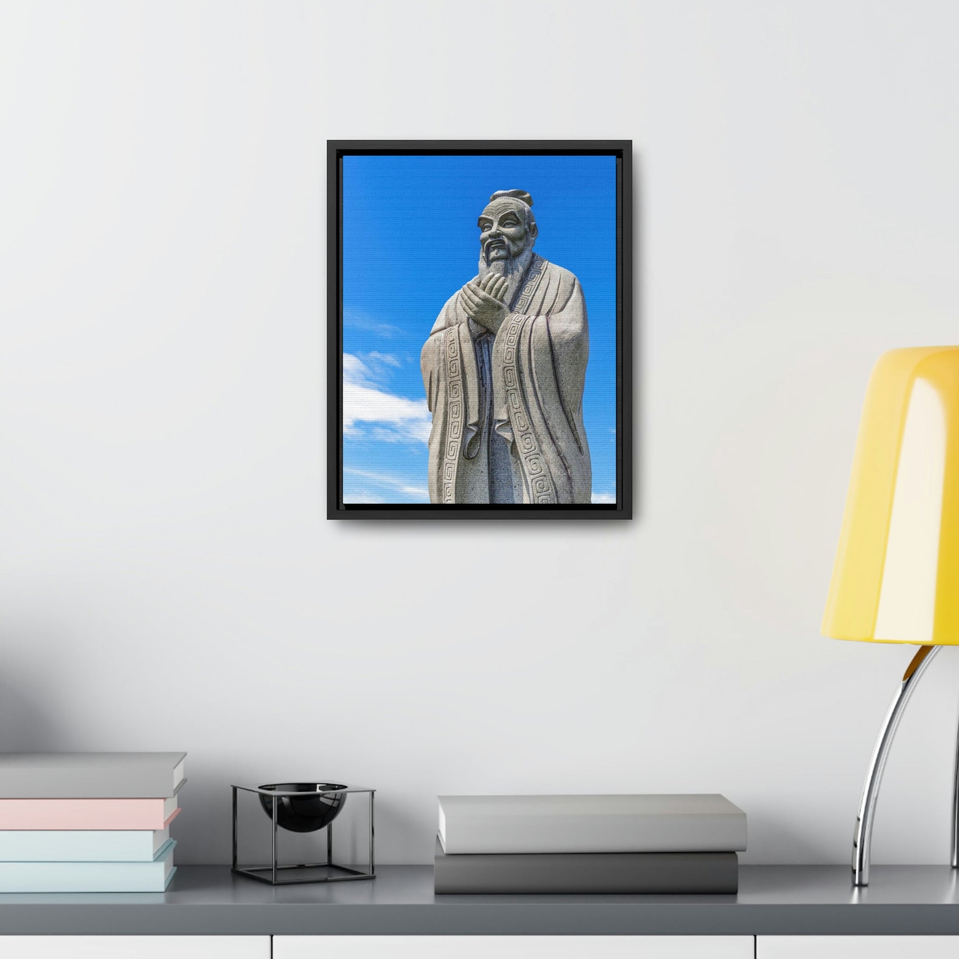 Gallery Canvas Wraps, Vertical Frame - US MADE - Confucius statue in Chinese Gardens Singapore - the first great teacher - Green Forest Home