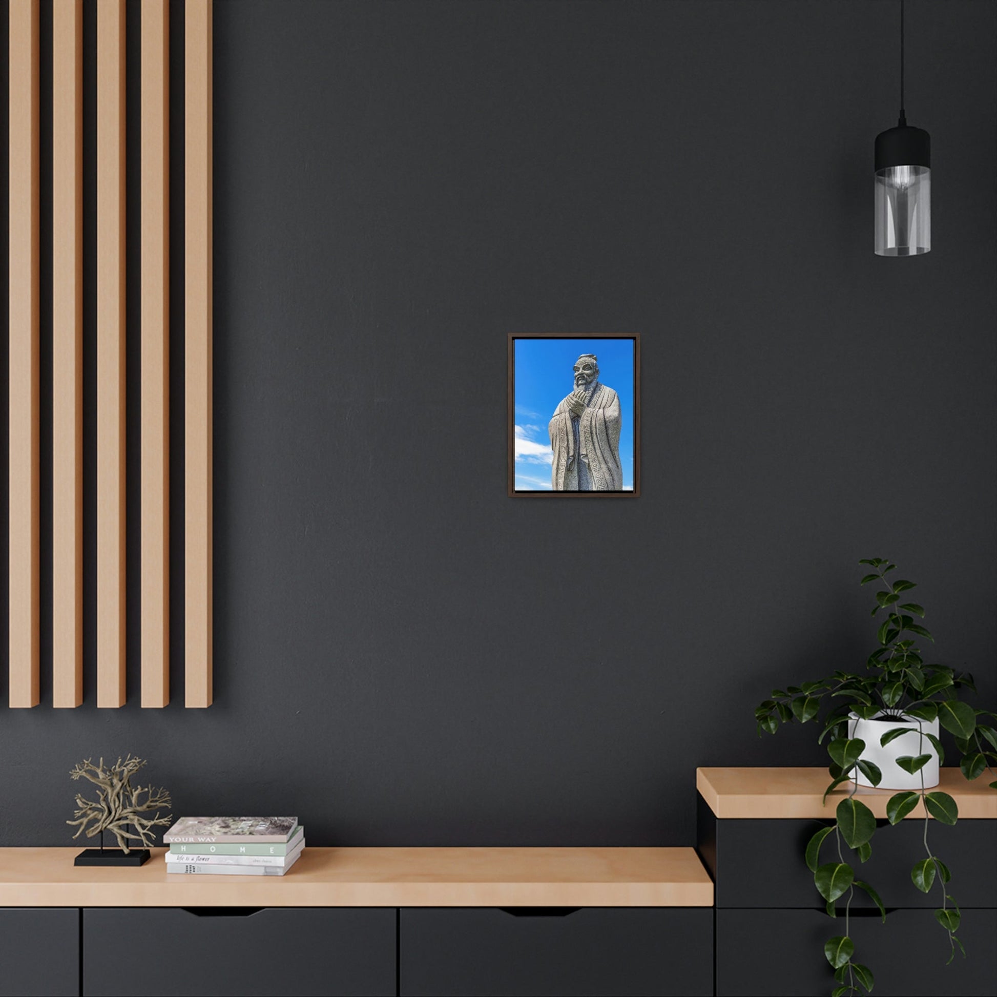Gallery Canvas Wraps, Vertical Frame - US MADE - Confucius statue in Chinese Gardens Singapore - the first great teacher - Green Forest Home