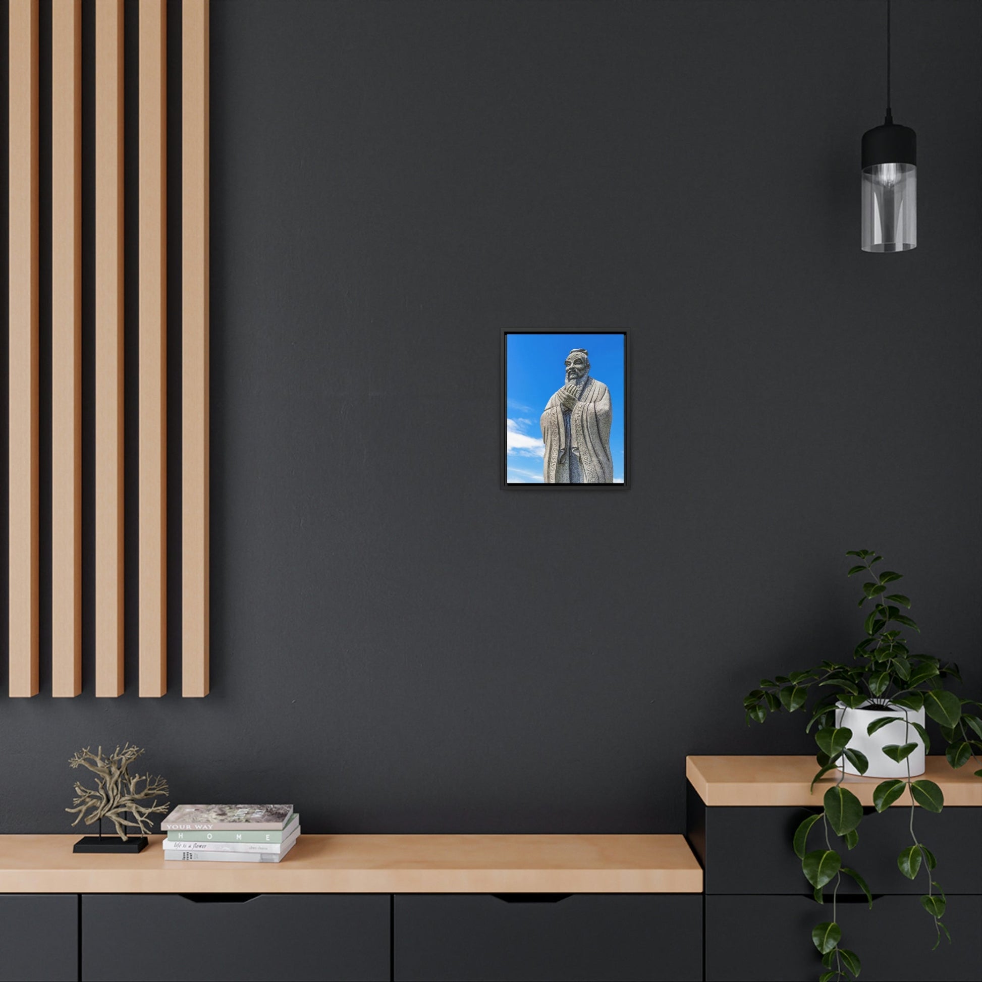 Gallery Canvas Wraps, Vertical Frame - US MADE - Confucius statue in Chinese Gardens Singapore - the first great teacher - Green Forest Home