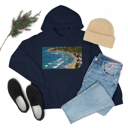 GILDAN 18500 Unisex Heavy Blend Hooded Sweatshirt - keep warm - Awesome RINCON Beach In Puerto Rico - Surfing, Food, Lodging, Fun - Green Forest Home