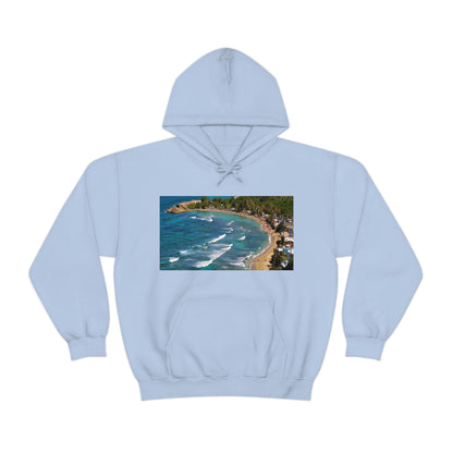 GILDAN 18500 Unisex Heavy Blend Hooded Sweatshirt - keep warm - Awesome RINCON Beach In Puerto Rico - Surfing, Food, Lodging, Fun - Green Forest Home