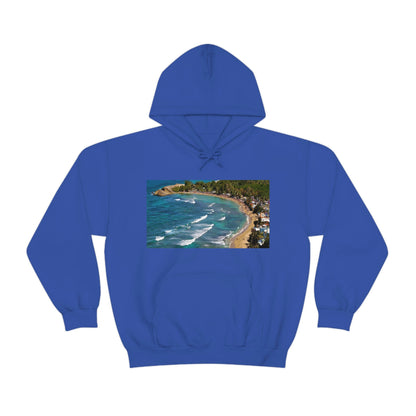 GILDAN 18500 Unisex Heavy Blend Hooded Sweatshirt - keep warm - Awesome RINCON Beach In Puerto Rico - Surfing, Food, Lodging, Fun - Green Forest Home