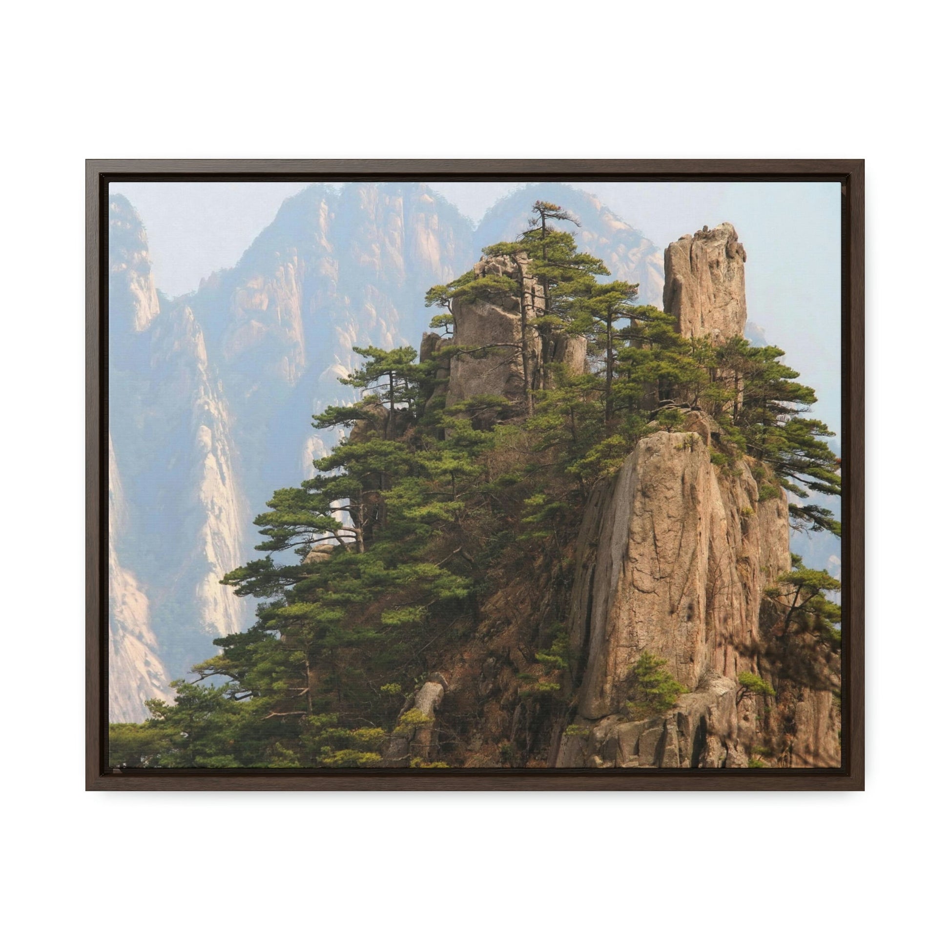 GREAT CHINA COLLECTION: Horizontal Framed Premium Gallery Wrap Canvas - A view of the world famous peaks of Huangshan (Yellow) mountain, Anhui province, South China - Green Forest Home