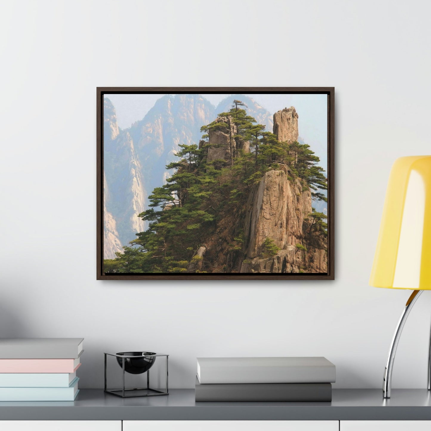 GREAT CHINA COLLECTION: Horizontal Framed Premium Gallery Wrap Canvas - A view of the world famous peaks of Huangshan (Yellow) mountain, Anhui province, South China - Green Forest Home