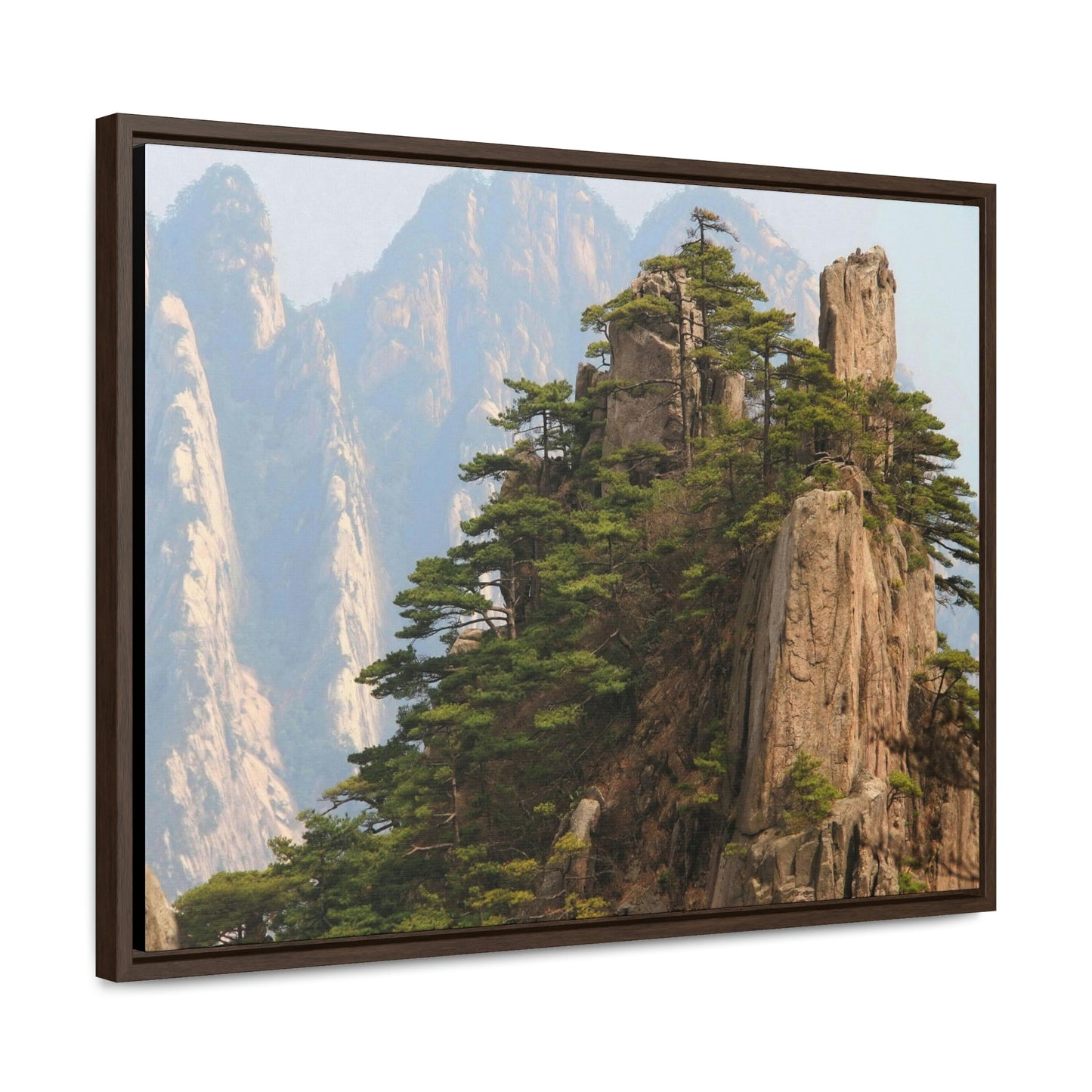 GREAT CHINA COLLECTION: Horizontal Framed Premium Gallery Wrap Canvas - A view of the world famous peaks of Huangshan (Yellow) mountain, Anhui province, South China - Green Forest Home