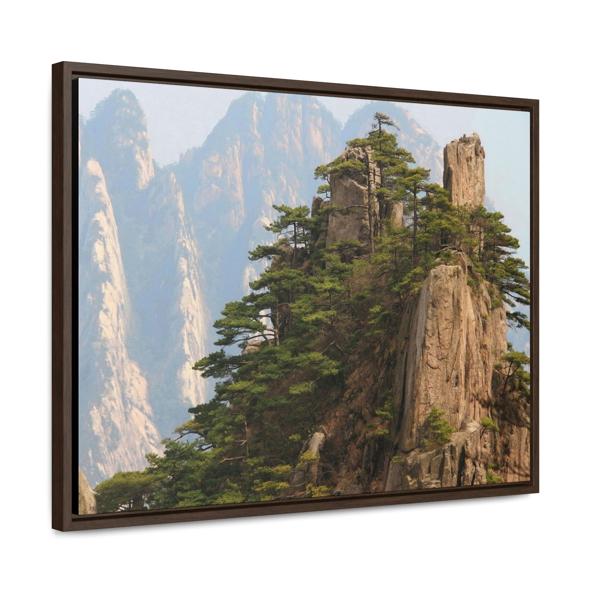 GREAT CHINA COLLECTION: Horizontal Framed Premium Gallery Wrap Canvas - A view of the world famous peaks of Huangshan (Yellow) mountain, Anhui province, South China - Green Forest Home