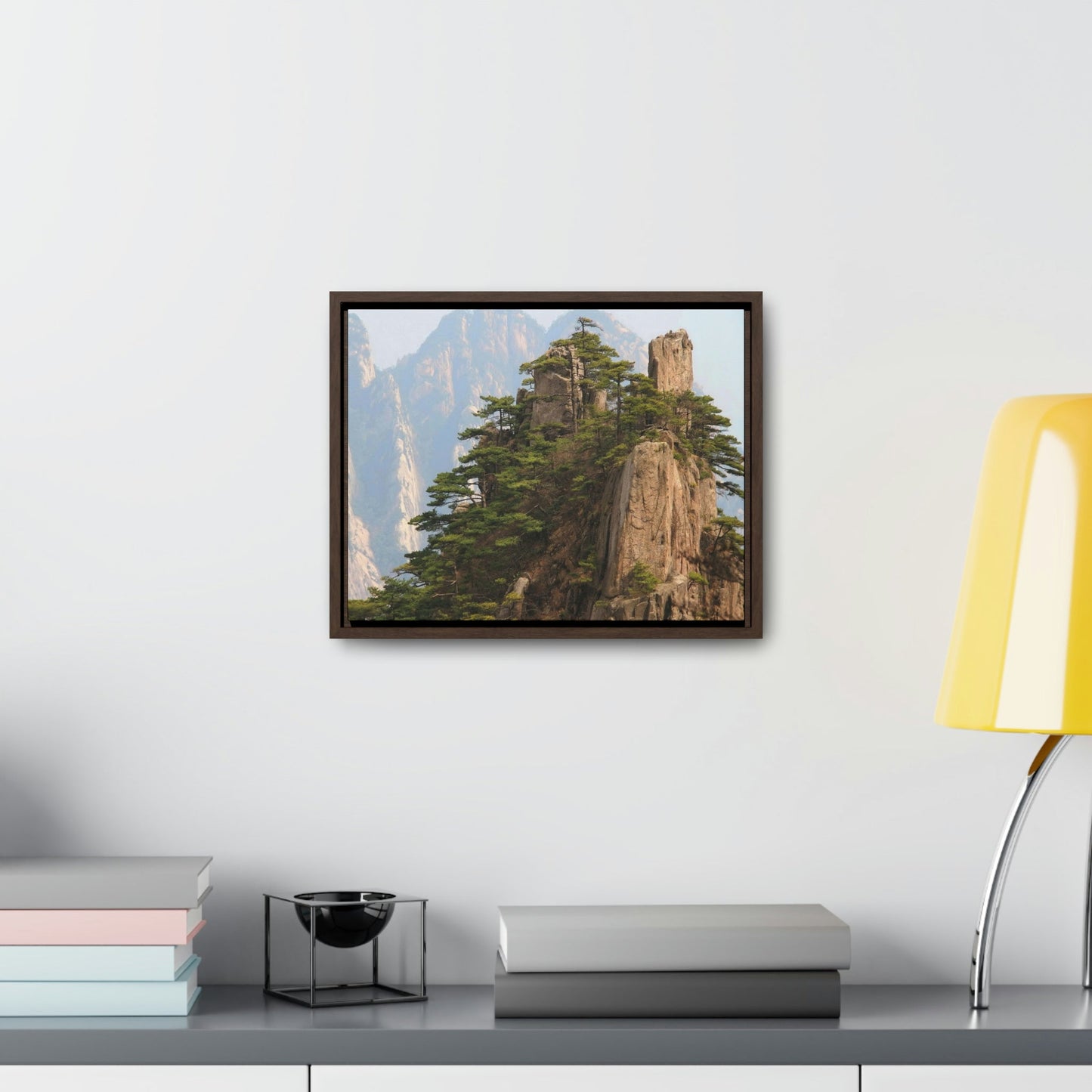 GREAT CHINA COLLECTION: Horizontal Framed Premium Gallery Wrap Canvas - A view of the world famous peaks of Huangshan (Yellow) mountain, Anhui province, South China - Green Forest Home