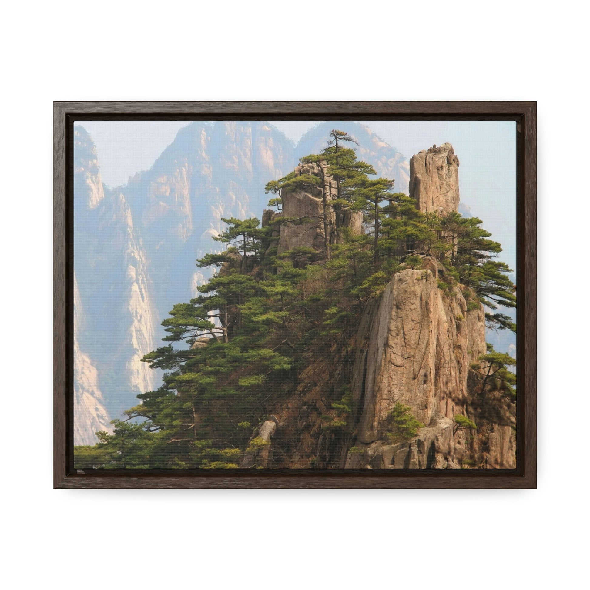 GREAT CHINA COLLECTION: Horizontal Framed Premium Gallery Wrap Canvas - A view of the world famous peaks of Huangshan (Yellow) mountain, Anhui province, South China - Green Forest Home