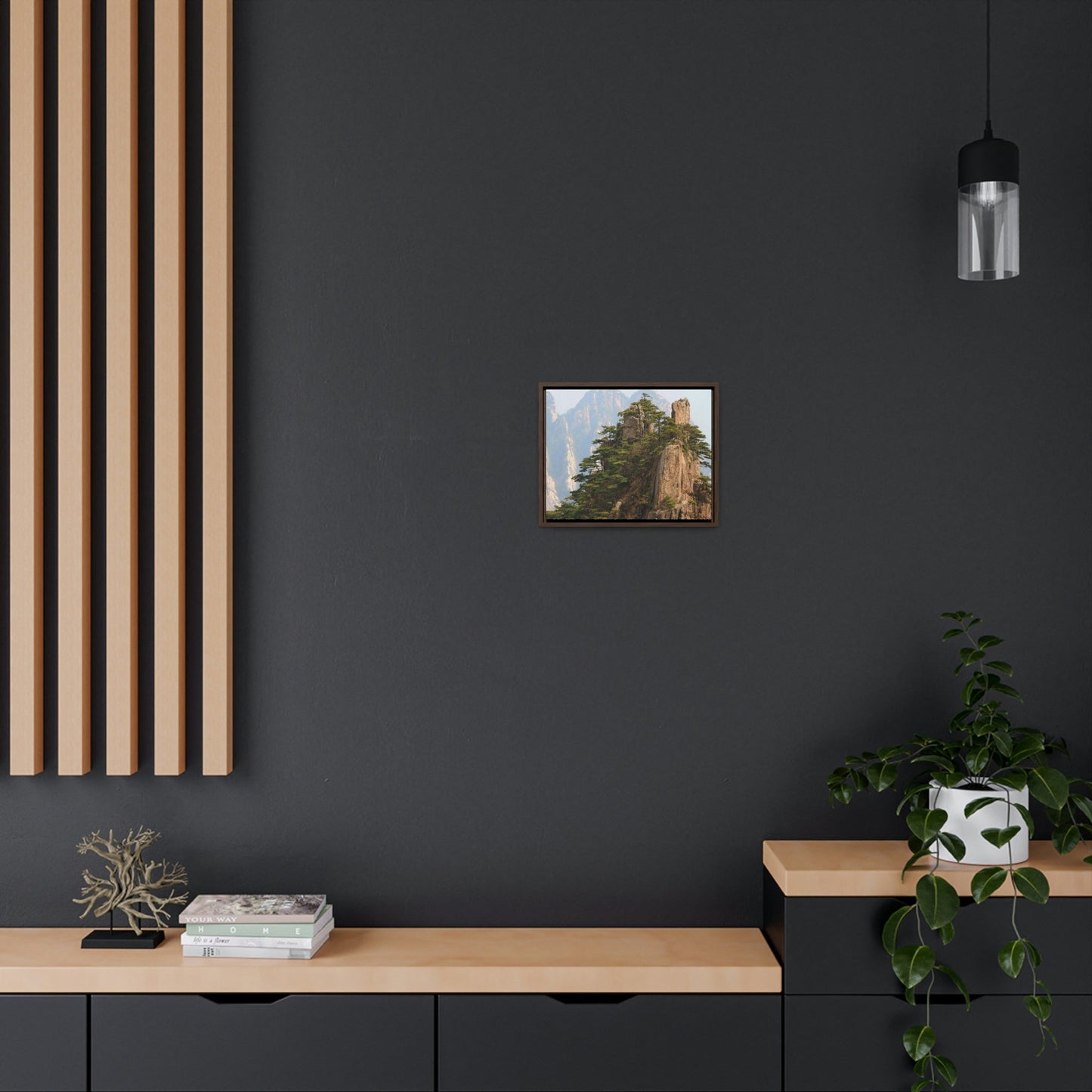 GREAT CHINA COLLECTION: Horizontal Framed Premium Gallery Wrap Canvas - A view of the world famous peaks of Huangshan (Yellow) mountain, Anhui province, South China - Green Forest Home