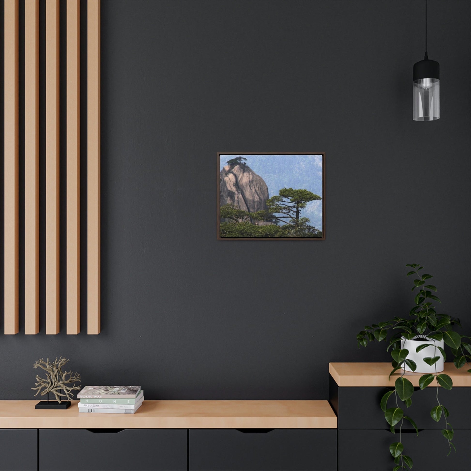 GREAT CHINA COLLECTION: Horizontal Framed Premium Gallery Wrap Canvas - A view of the world famous peaks of Huangshan (Yellow) mountain, Anhui province, South China - Green Forest Home