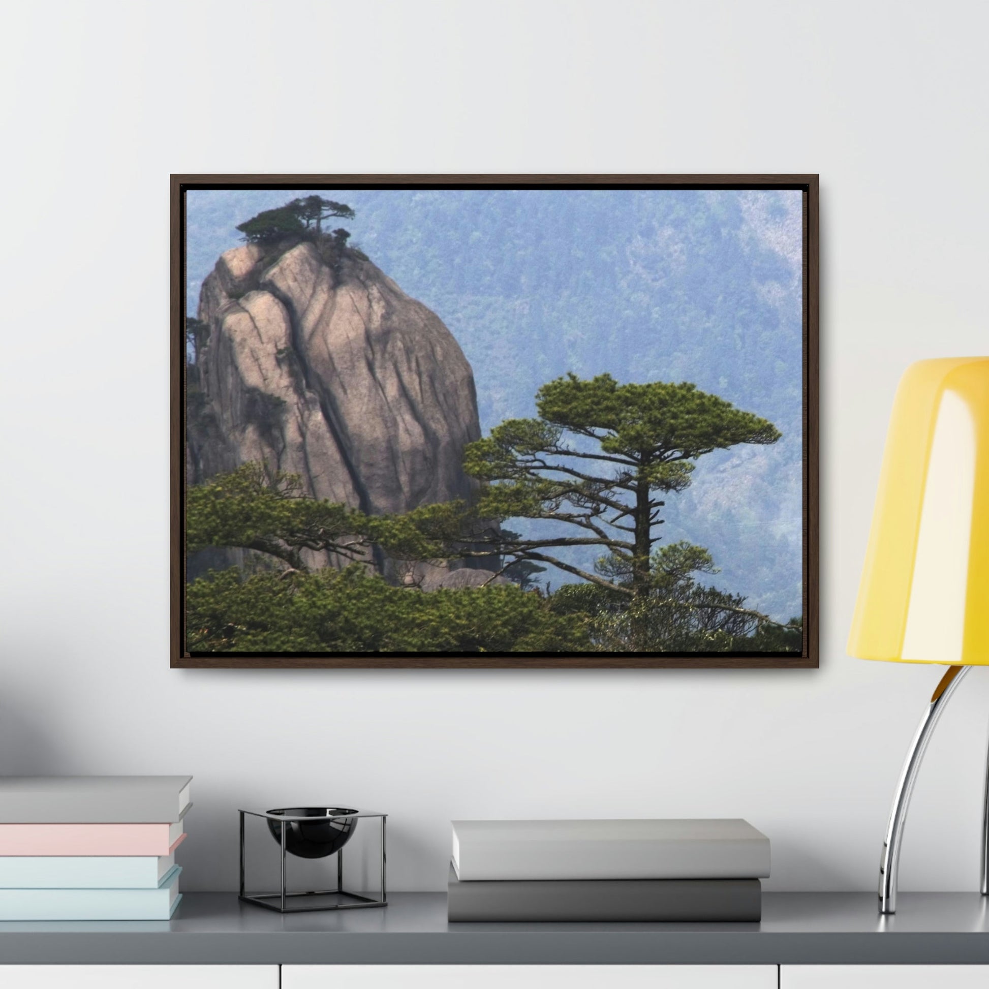 GREAT CHINA COLLECTION: Horizontal Framed Premium Gallery Wrap Canvas - A view of the world famous peaks of Huangshan (Yellow) mountain, Anhui province, South China - Green Forest Home