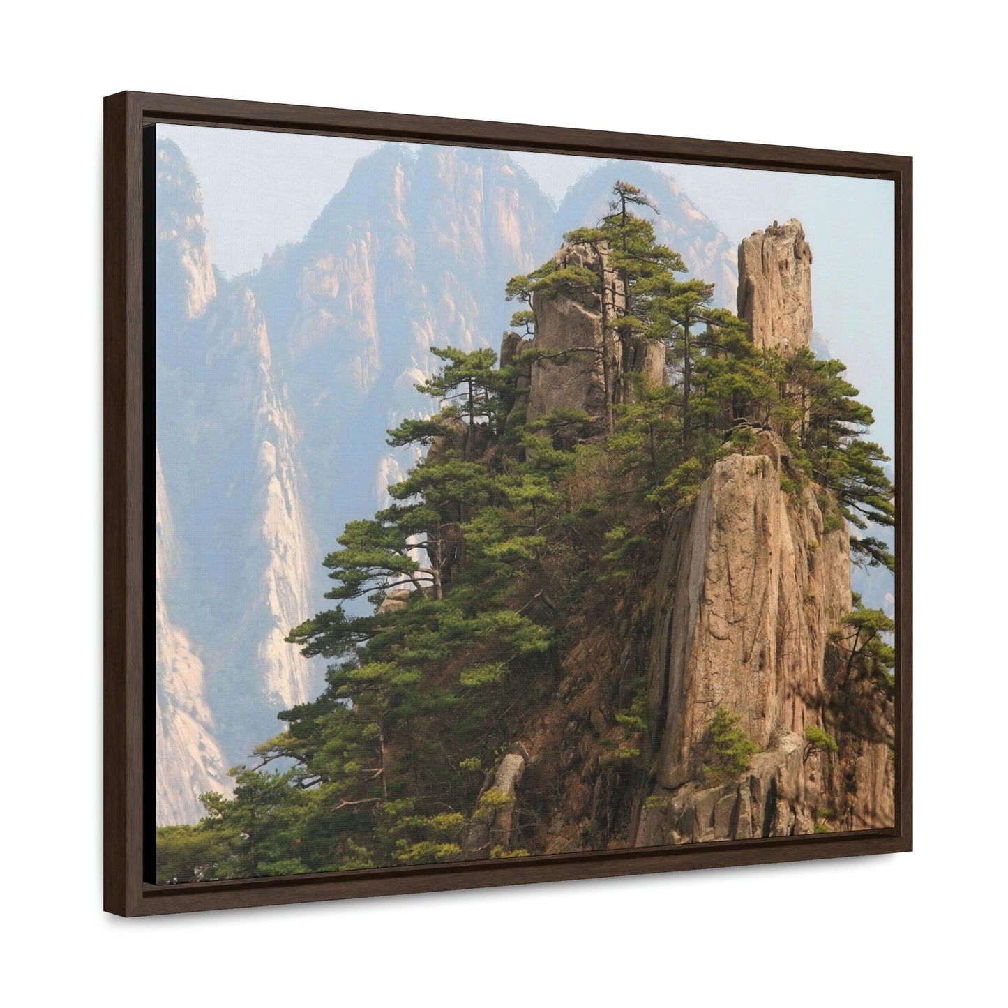 GREAT CHINA COLLECTION: Horizontal Framed Premium Gallery Wrap Canvas - A view of the world famous peaks of Huangshan (Yellow) mountain, Anhui province, South China - Green Forest Home