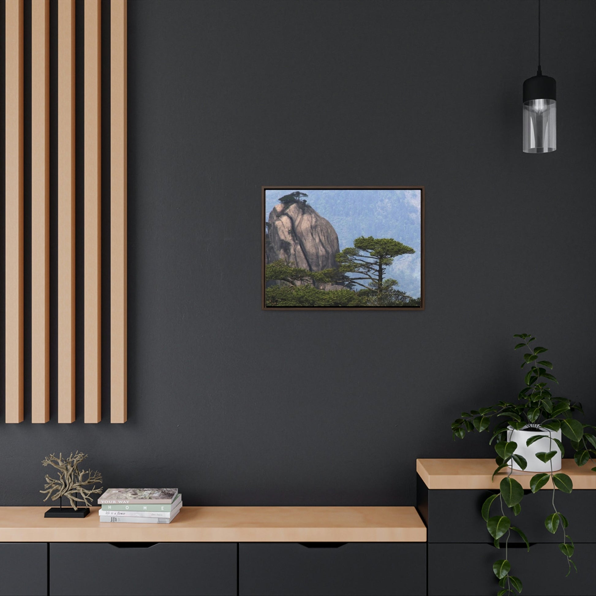GREAT CHINA COLLECTION: Horizontal Framed Premium Gallery Wrap Canvas - A view of the world famous peaks of Huangshan (Yellow) mountain, Anhui province, South China - Green Forest Home