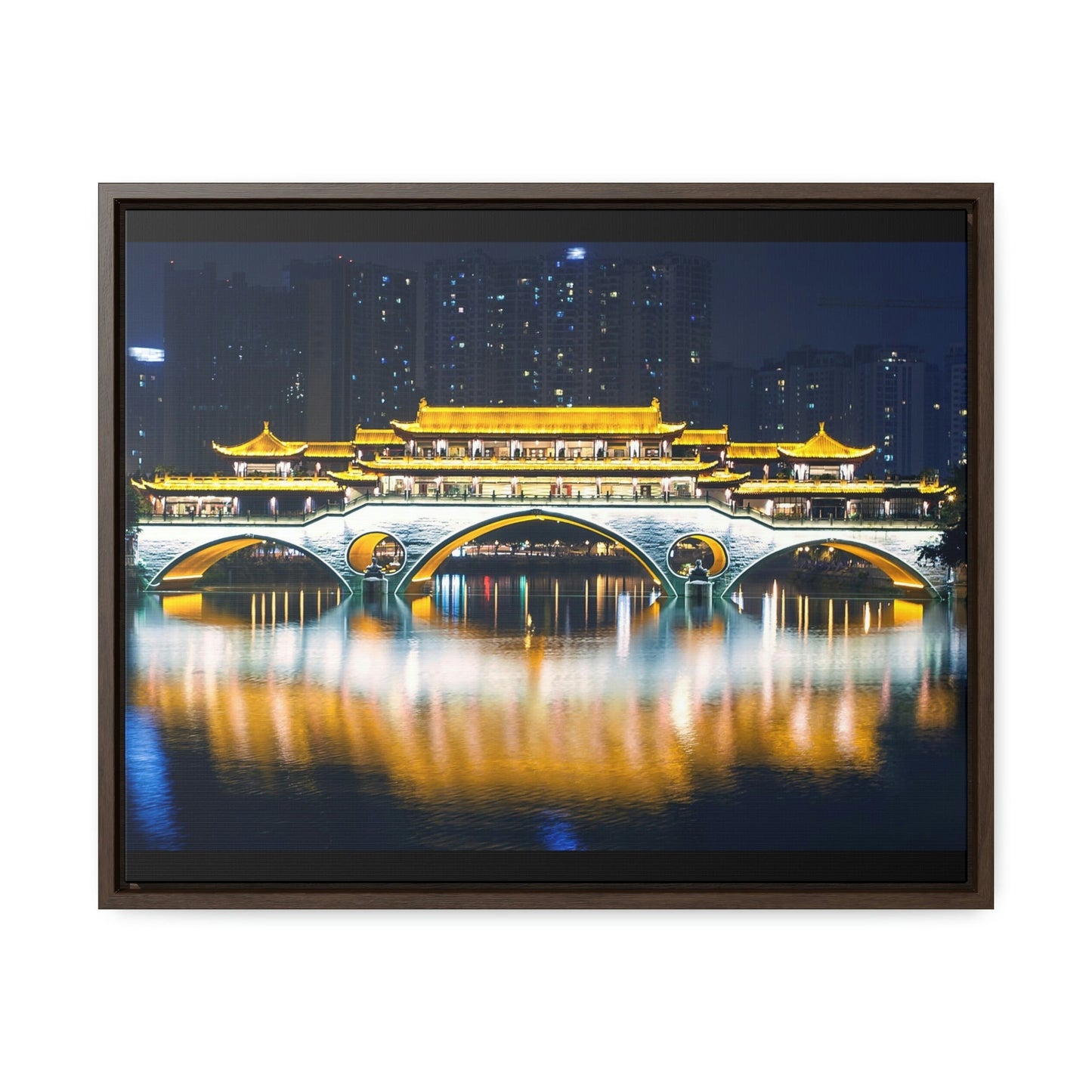 GREAT CHINA COLLECTION: Horizontal Framed Premium Gallery Wrap Canvas - China Chengdu city building - China - Green Forest Home