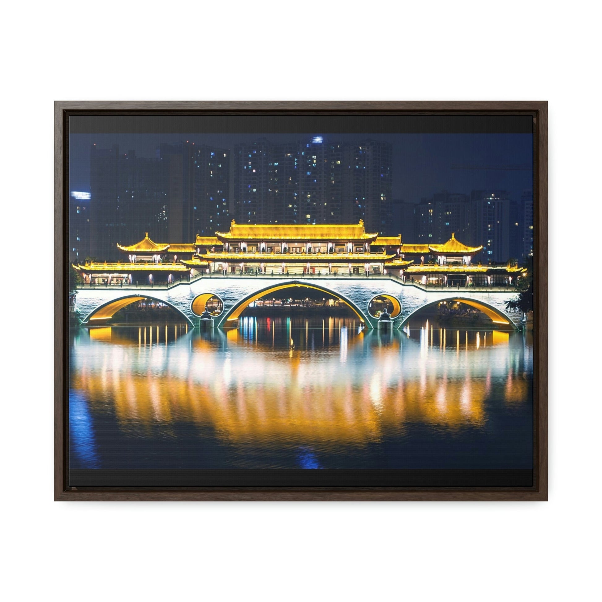 GREAT CHINA COLLECTION: Horizontal Framed Premium Gallery Wrap Canvas - China Chengdu city building - China - Green Forest Home