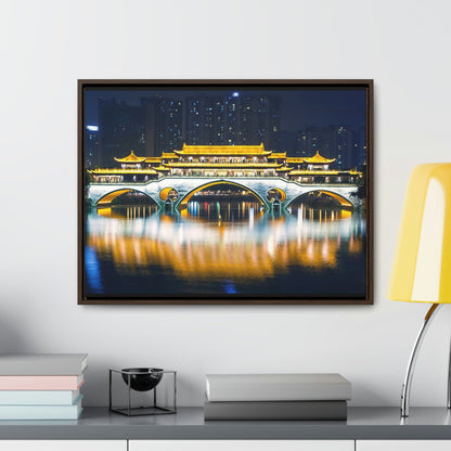 GREAT CHINA COLLECTION: Horizontal Framed Premium Gallery Wrap Canvas - China Chengdu city building - China - Green Forest Home