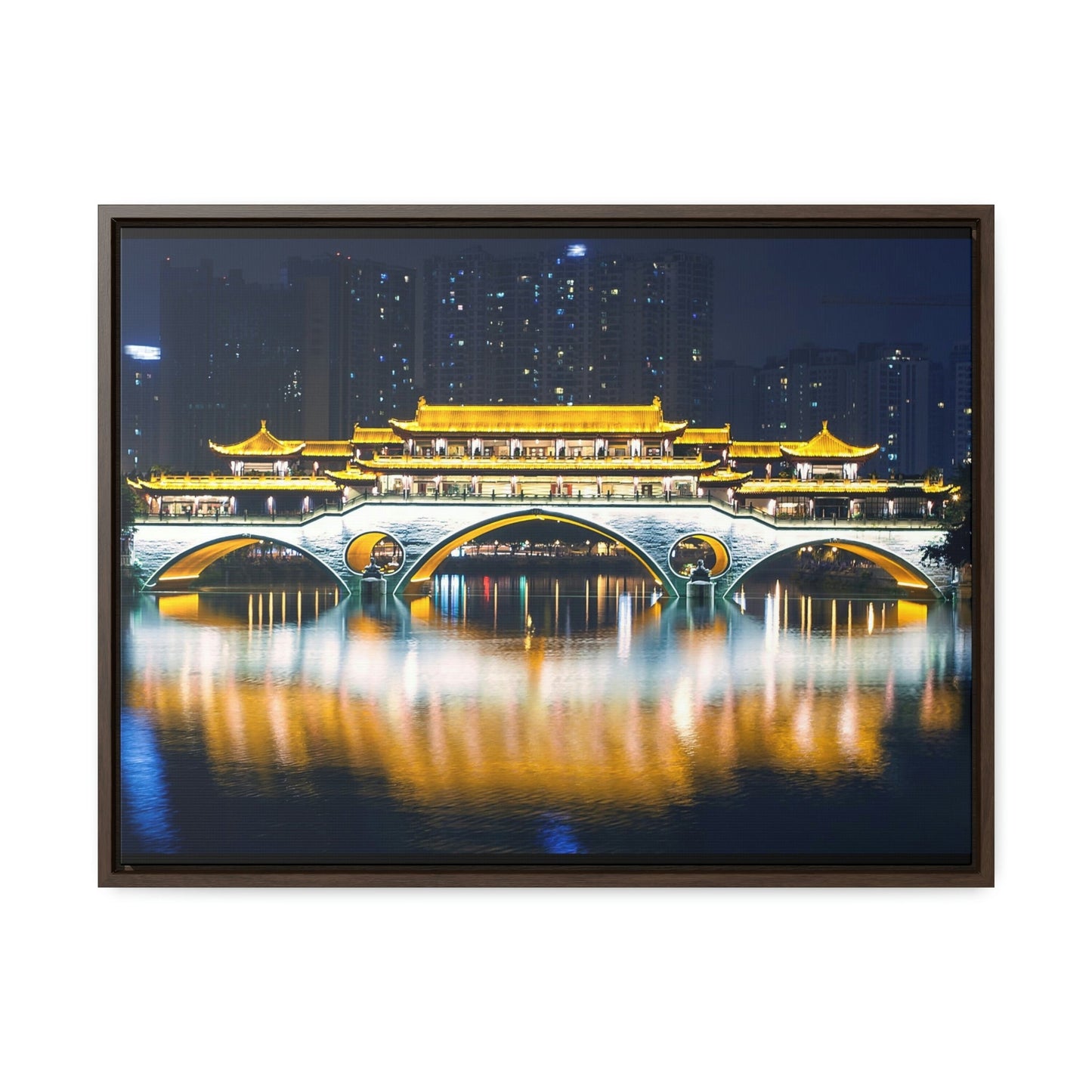 GREAT CHINA COLLECTION: Horizontal Framed Premium Gallery Wrap Canvas - China Chengdu city building - China - Green Forest Home