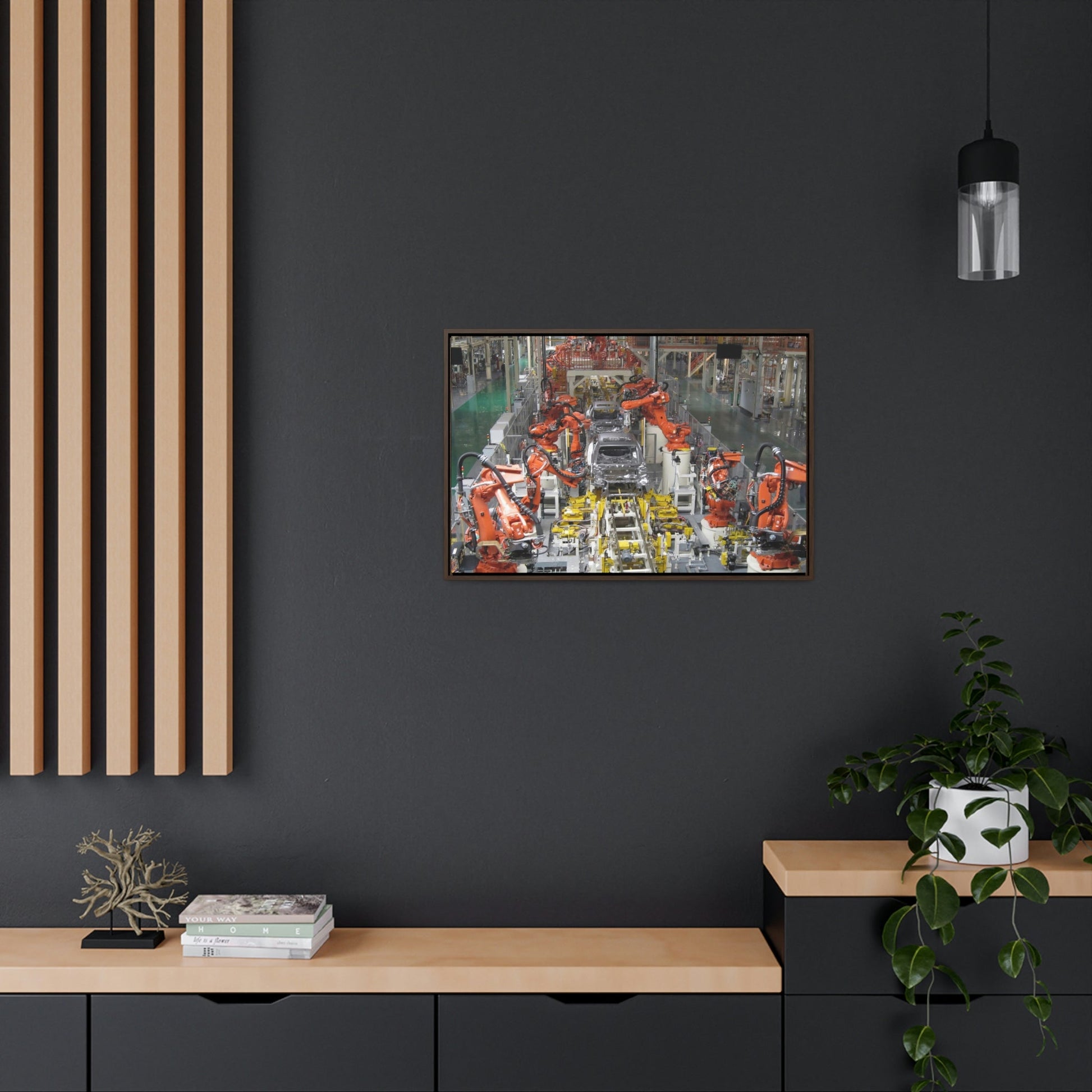 GREAT CHINA COLLECTION: Horizontal Framed Premium Gallery Wrap Canvas - China Factories: The welding line robotics for the auto body, China. - Green Forest Home