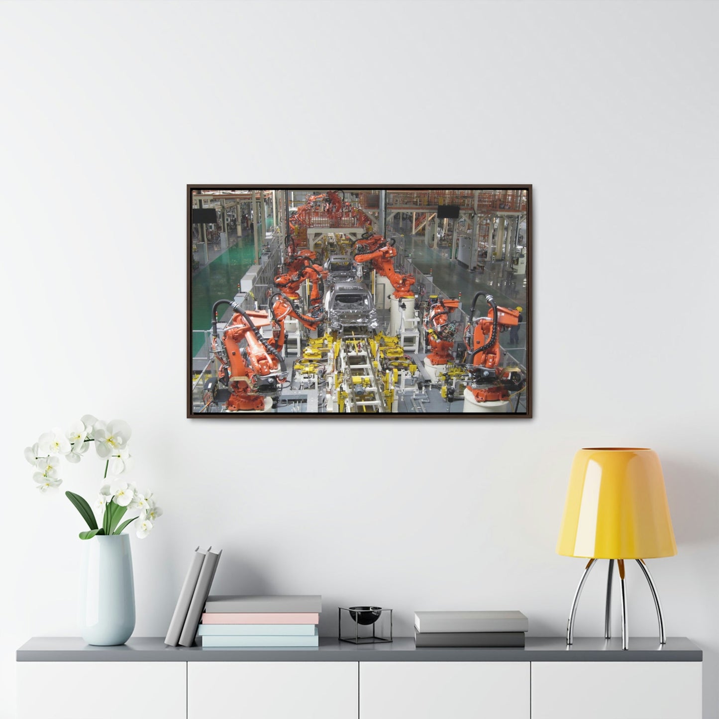 GREAT CHINA COLLECTION: Horizontal Framed Premium Gallery Wrap Canvas - China Factories: The welding line robotics for the auto body, China. - Green Forest Home