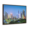 GREAT CHINA COLLECTION: Horizontal Framed Premium Gallery Wrap Canvas - Shenzhen, China city skyline at twilight - Green Forest Home