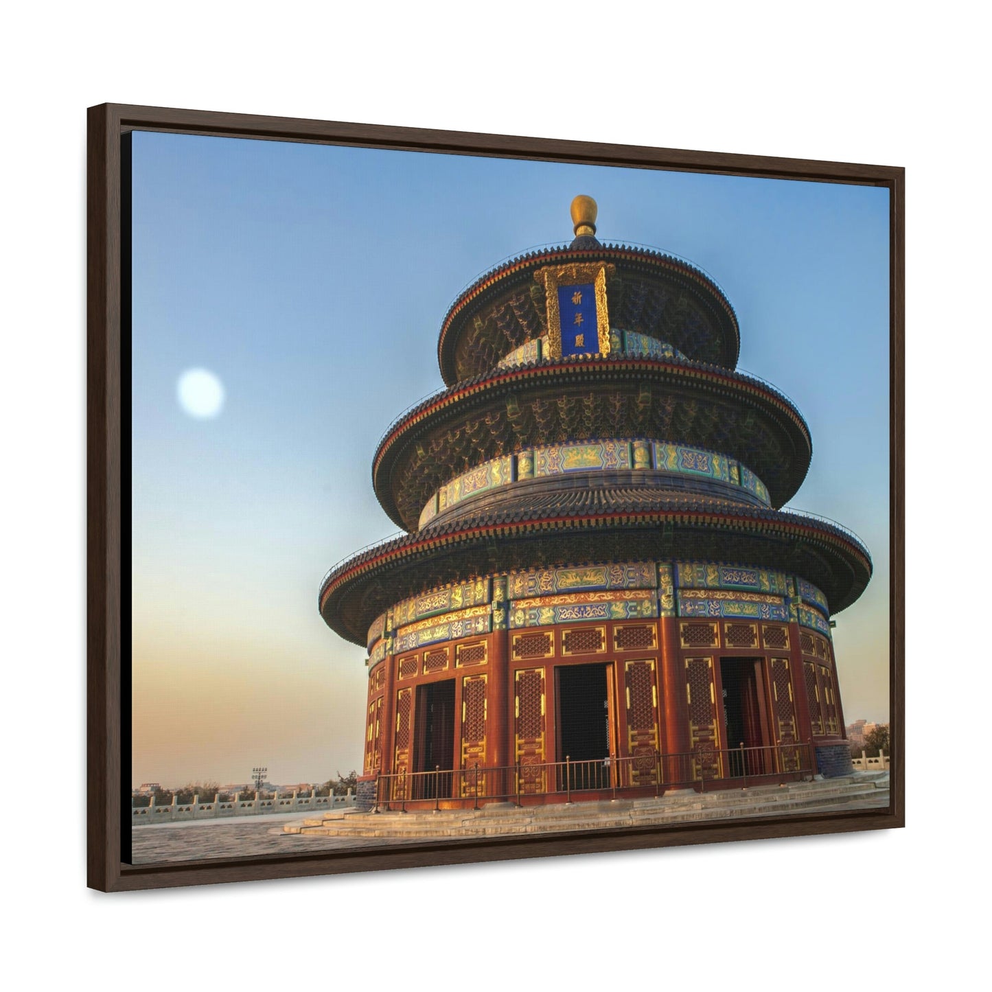 GREAT CHINA COLLECTION: Horizontal Framed Premium Gallery Wrap Canvas - Temple of Heaven in Beijing at sunset, China - Green Forest Home