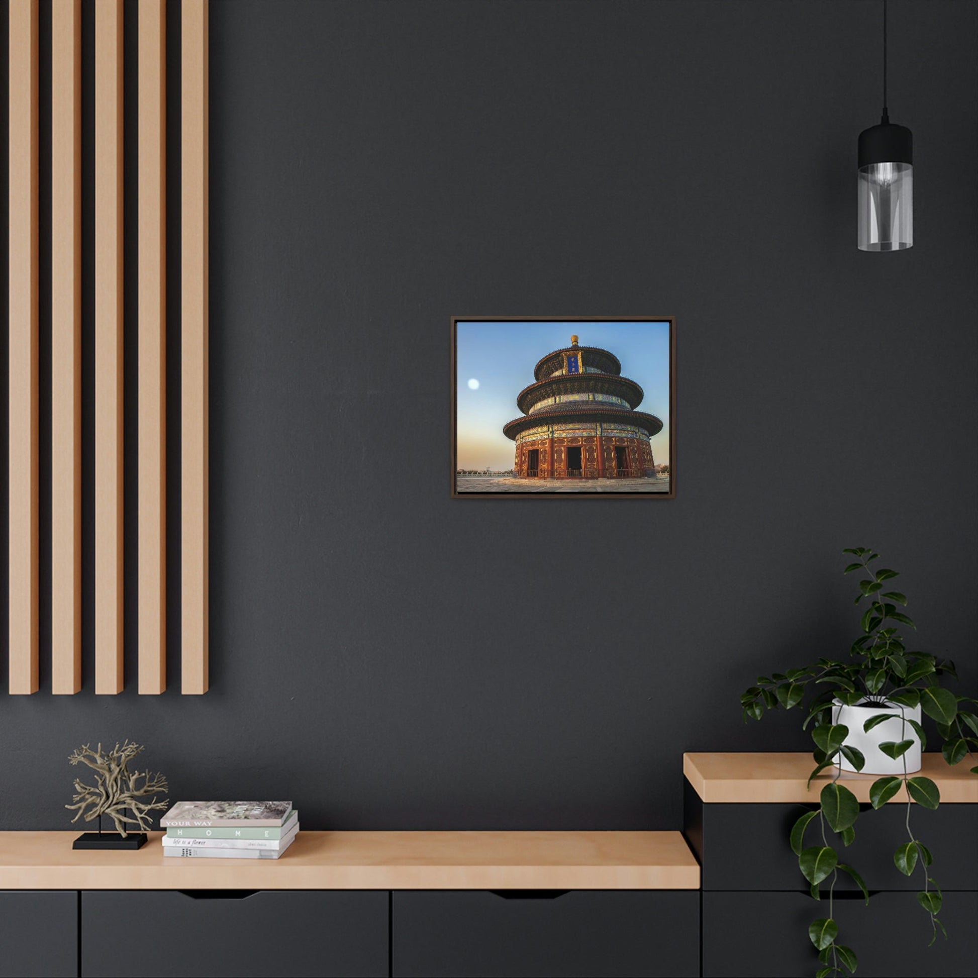 GREAT CHINA COLLECTION: Horizontal Framed Premium Gallery Wrap Canvas - Temple of Heaven in Beijing at sunset, China - Green Forest Home