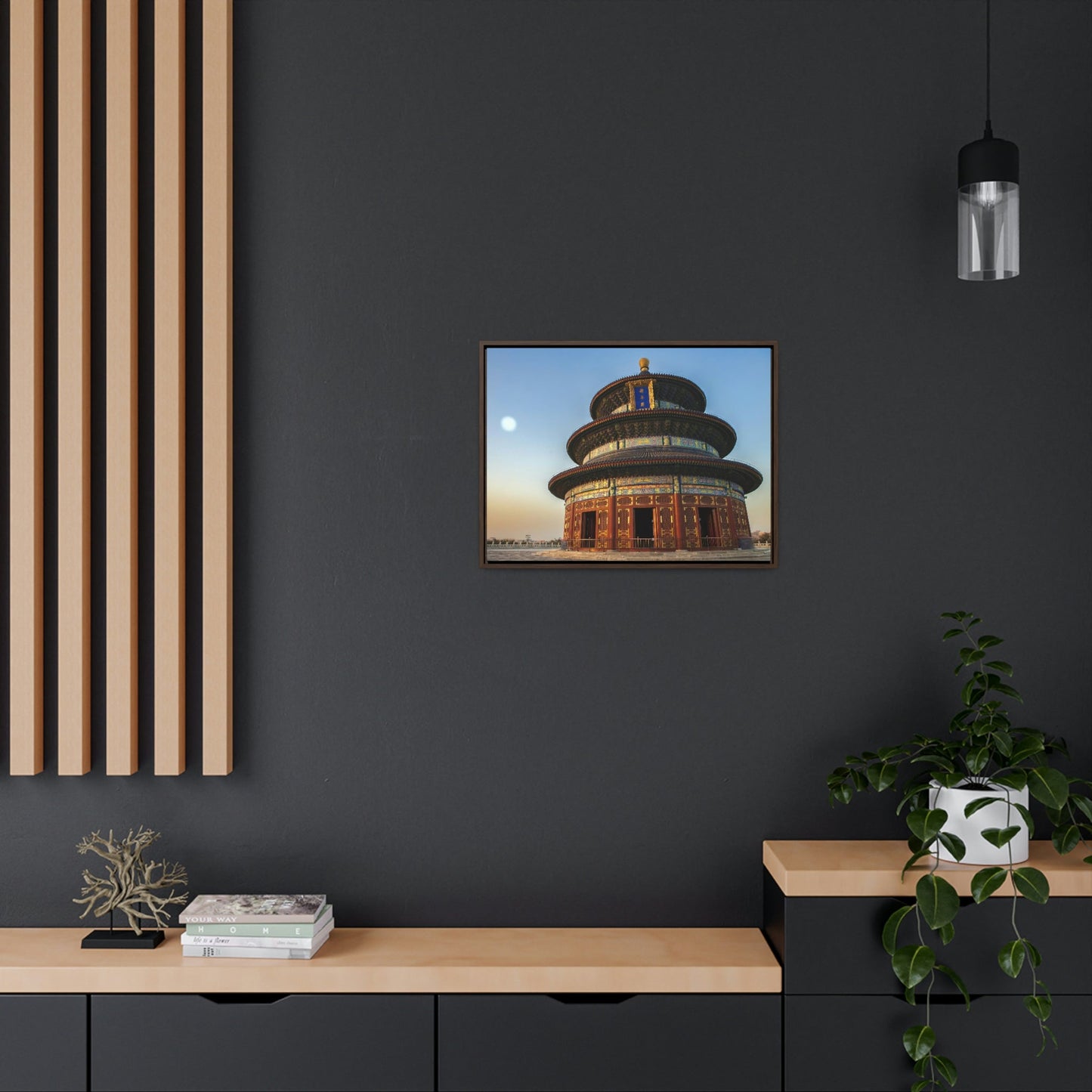 GREAT CHINA COLLECTION: Horizontal Framed Premium Gallery Wrap Canvas - Temple of Heaven in Beijing at sunset, China - Green Forest Home