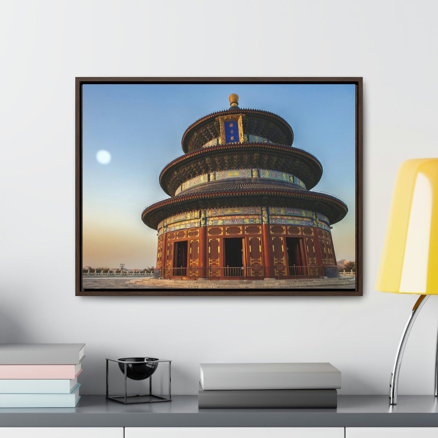 GREAT CHINA COLLECTION: Horizontal Framed Premium Gallery Wrap Canvas - Temple of Heaven in Beijing at sunset, China - Green Forest Home