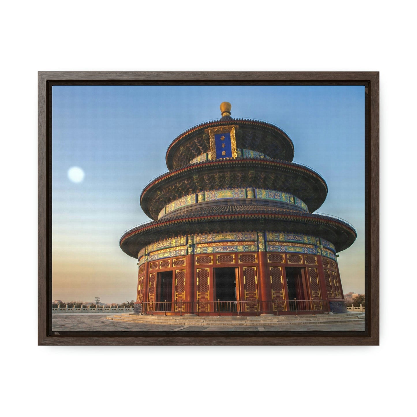 GREAT CHINA COLLECTION: Horizontal Framed Premium Gallery Wrap Canvas - Temple of Heaven in Beijing at sunset, China - Green Forest Home