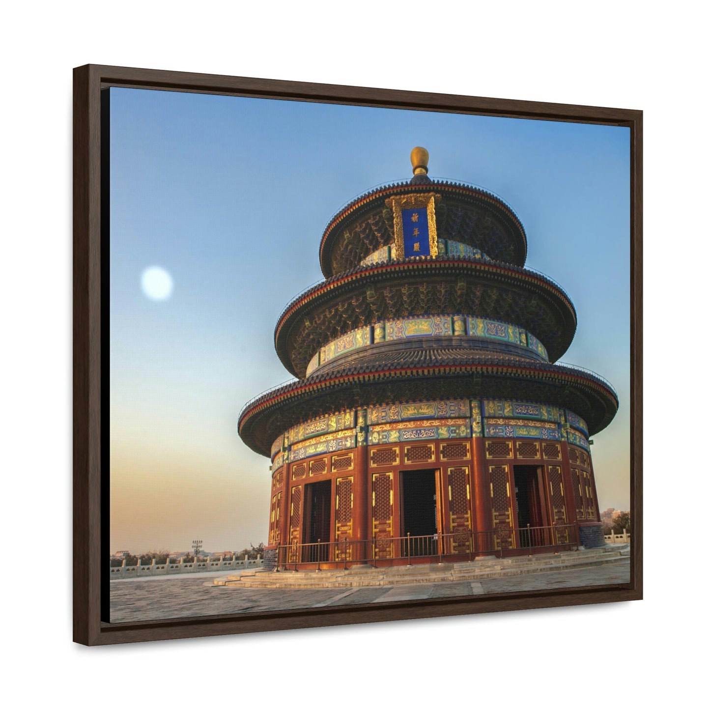 GREAT CHINA COLLECTION: Horizontal Framed Premium Gallery Wrap Canvas - Temple of Heaven in Beijing at sunset, China - Green Forest Home