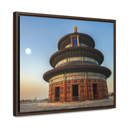 GREAT CHINA COLLECTION: Horizontal Framed Premium Gallery Wrap Canvas - Temple of Heaven in Beijing at sunset, China - Green Forest Home