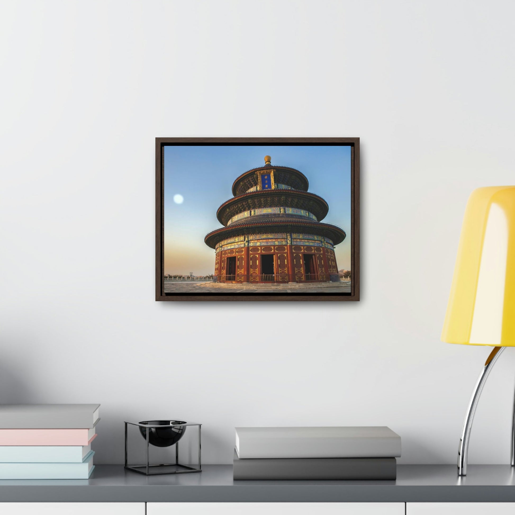 GREAT CHINA COLLECTION: Horizontal Framed Premium Gallery Wrap Canvas - Temple of Heaven in Beijing at sunset, China - Green Forest Home