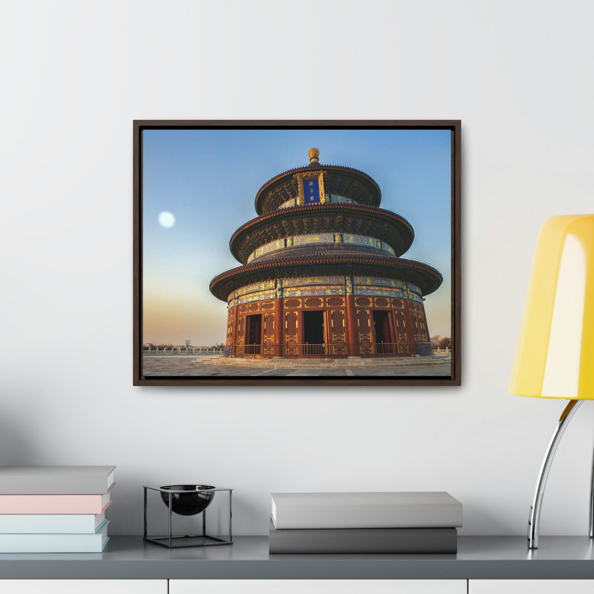 GREAT CHINA COLLECTION: Horizontal Framed Premium Gallery Wrap Canvas - Temple of Heaven in Beijing at sunset, China - Green Forest Home