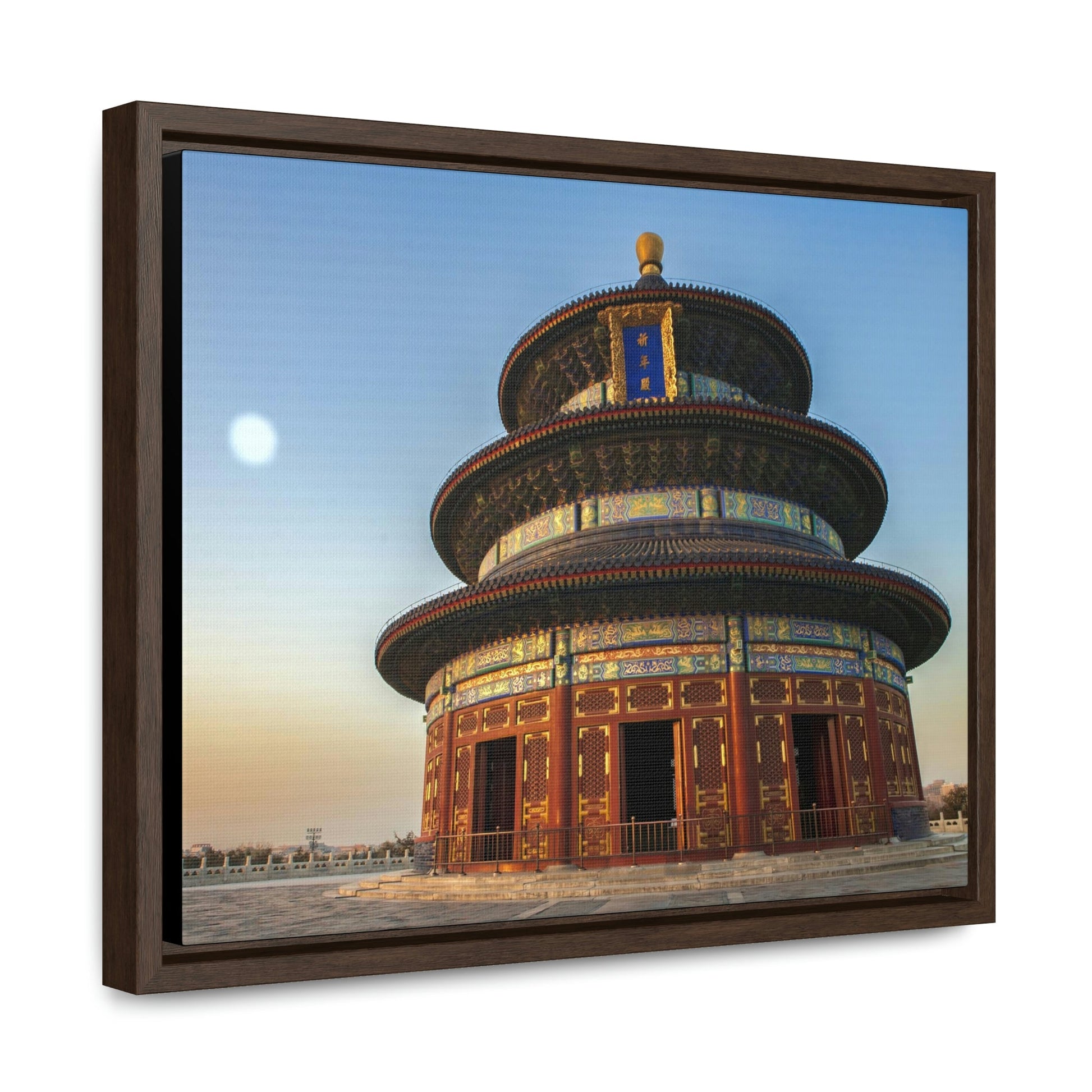 GREAT CHINA COLLECTION: Horizontal Framed Premium Gallery Wrap Canvas - Temple of Heaven in Beijing at sunset, China - Green Forest Home