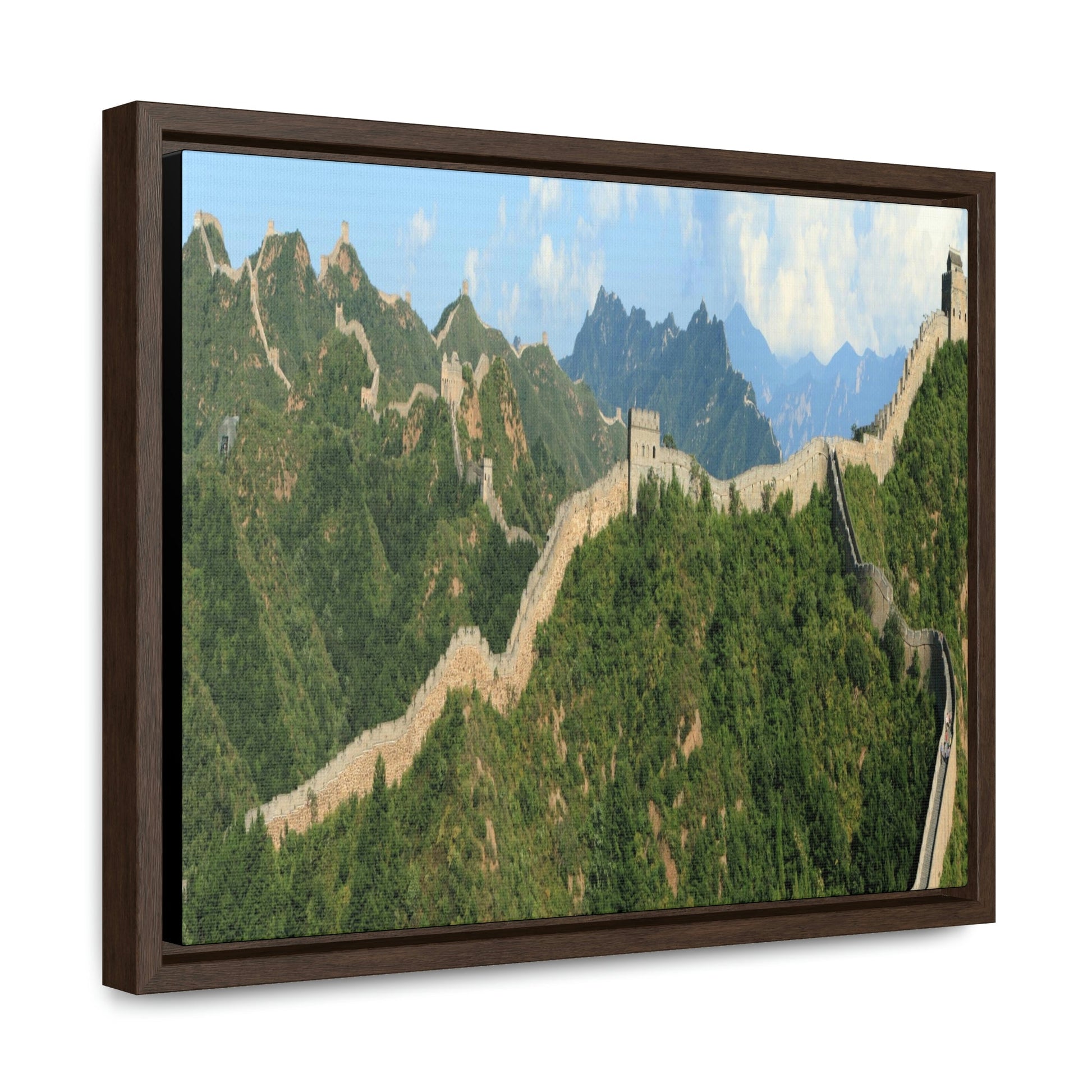 GREAT CHINA COLLECTION: Horizontal Framed Premium Gallery Wrap Canvas - The Great Wall of China close to Jinshanling - Green Forest Home