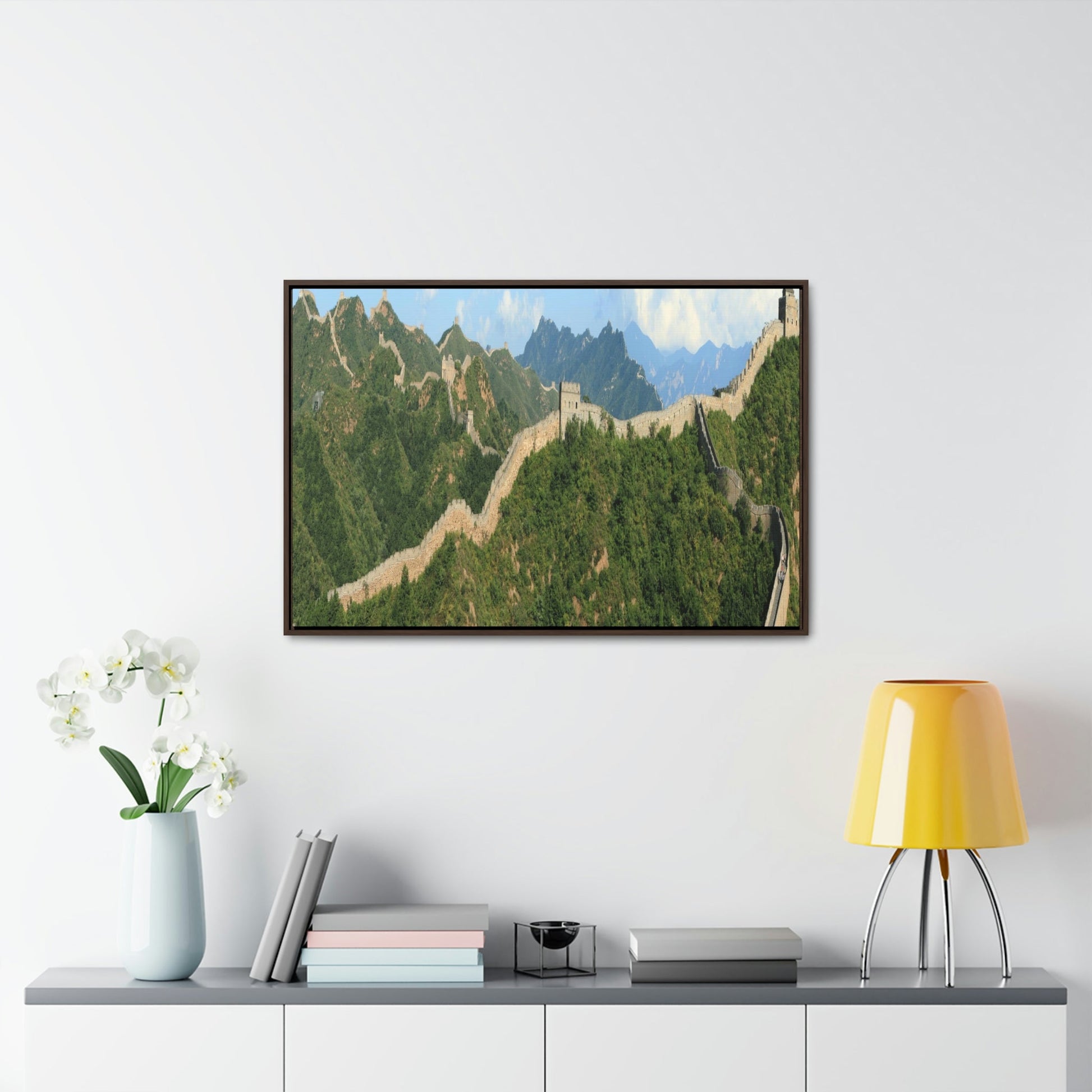 GREAT CHINA COLLECTION: Horizontal Framed Premium Gallery Wrap Canvas - The Great Wall of China close to Jinshanling - Green Forest Home
