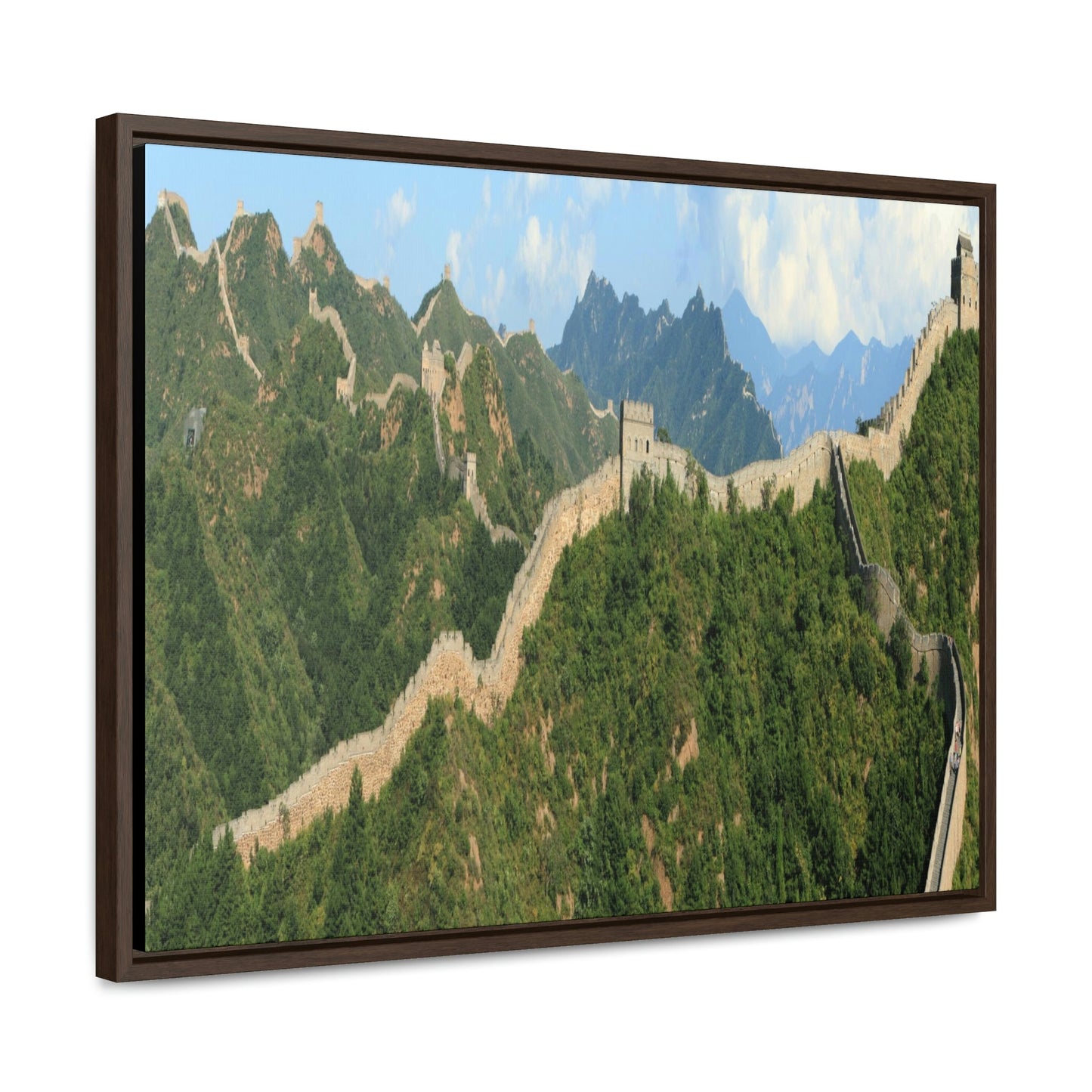GREAT CHINA COLLECTION: Horizontal Framed Premium Gallery Wrap Canvas - The Great Wall of China close to Jinshanling - Green Forest Home
